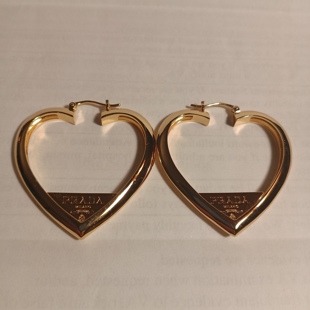 Prada Gold Heart-Shaped Earrings - Picture 10 of 10